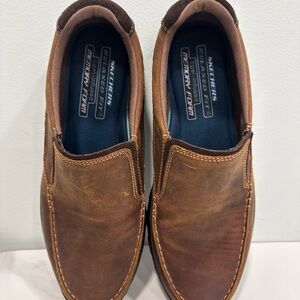 Skechers Men's Brown Slip-On Memory Foam Driving Loafers